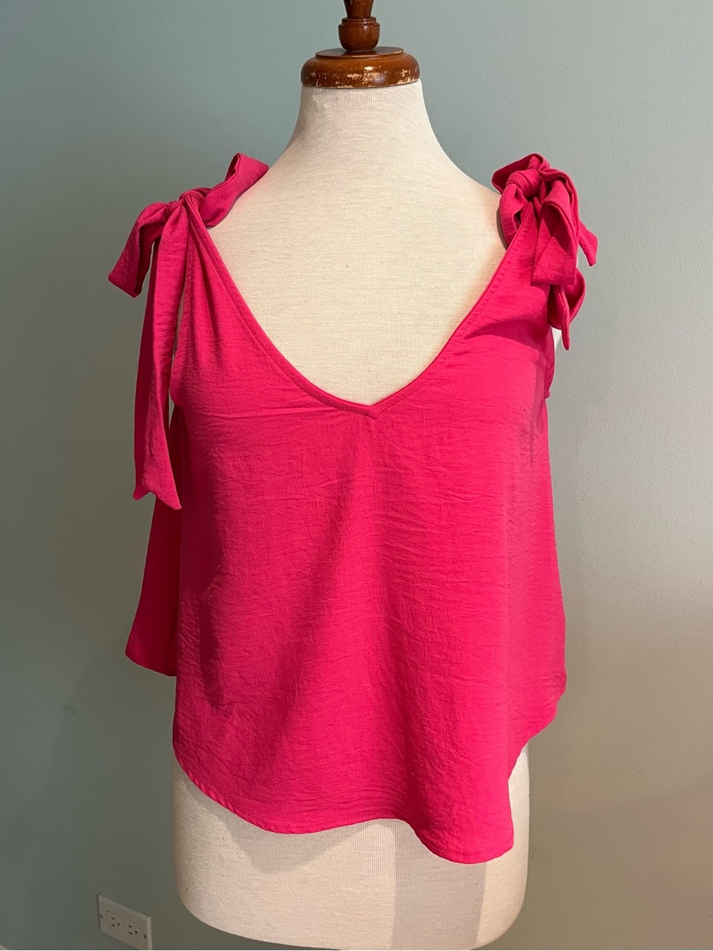 Aqua Hot Pink Tie-Shoulder Camisole